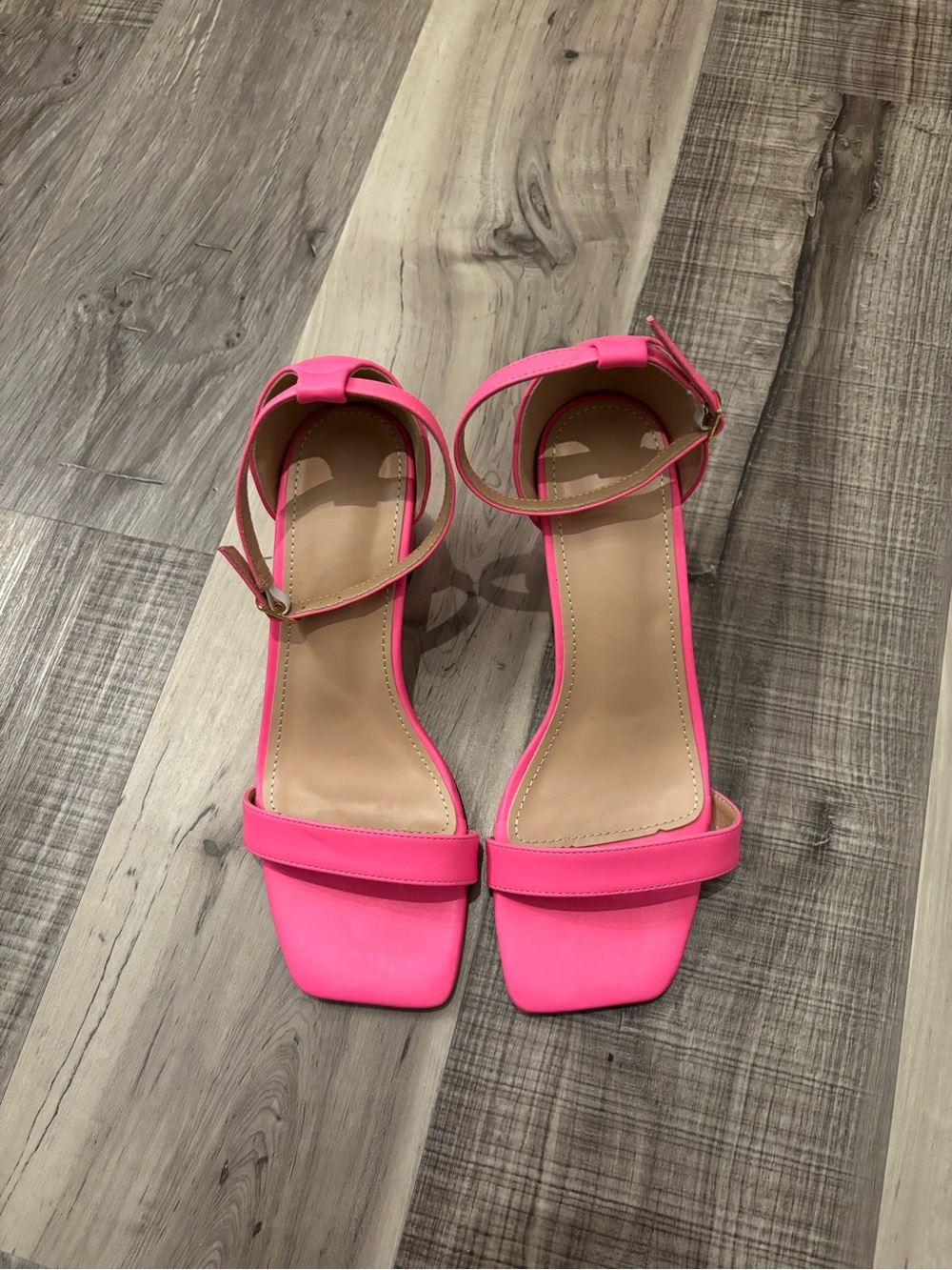 Women's Hot Pink Ankle-Strap Heels